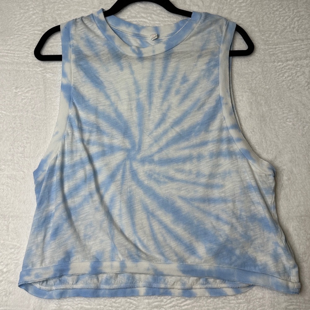 Free People Movement Blue Tie Dye Muscle Tank Top OB954973 Size Medium